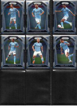 2020‑21 Panini Prizm Premier League Manchester City team set card fronts page 2 with player images