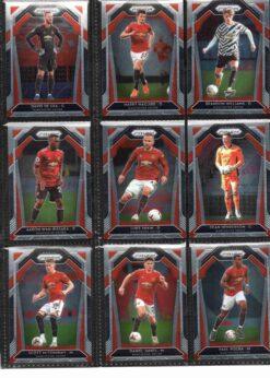 2020‑21 Panini Prizm Premier League Manchester United team set card fronts page 1 with player images