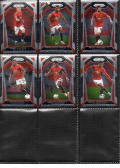 2020‑21 Panini Prizm Premier League Manchester United team set card fronts page 2 with player images