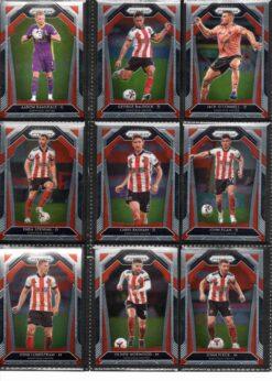 2020‑21 Panini Prizm Premier League Sheffield United team set card fronts page 1 with player images