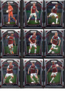2020‑21 Panini Prizm Premier League West Ham United team set card fronts page 1 with player images