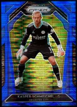 2020-21 Panini Prizm Premier League Blue Breakaway Card 121 Kasper Schmeichel 82/195