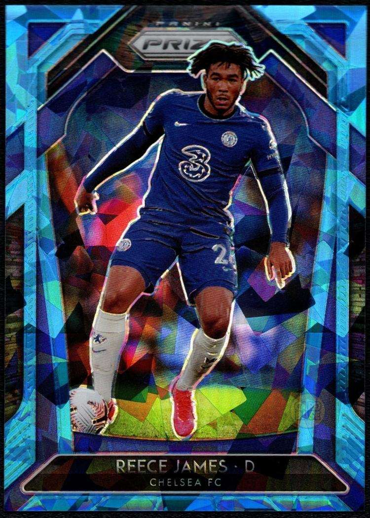 2020-21 Panini Prizm Premier League Blue Ice Card 215 Reece James 3/75