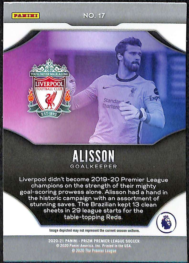 2020-21 Panini Prizm EPL Fireworks #17 Alisson - Image 2