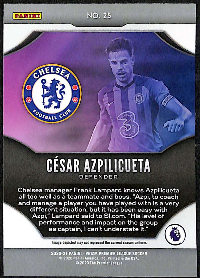 2020-21 Panini Prizm EPL Fireworks #25 Cesar Azpilicueta - Image 2