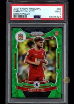 2021-22 Panini Prizm Premier League Green Wave PSA 10 Card 87 Harvey Elliott