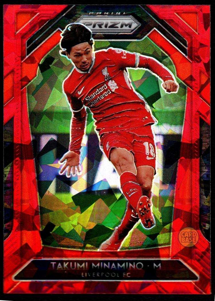 2020-21 Panini Prizm Premier League Red Ice Card 251 Takumi Minamino
