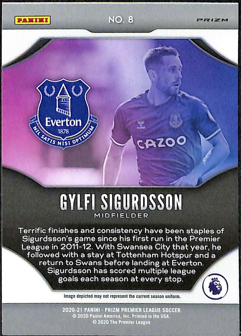 2020-21 Panini Prizm EPL Silver Fireworks #8 Gylfi Sigurdsson - Image 2