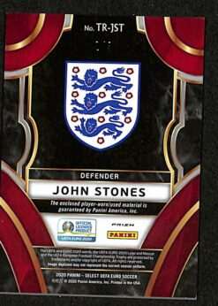 Panini Select UEFA Euro 2020 Triumph Patch #TR-JST John Stones 2 of 3 back