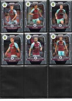 Burnley 2021-22 Panini Prizm Premier League team set page 2 showing card fronts