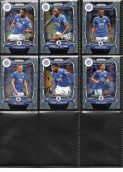 Leicester City 2021-22 Panini Prizm Premier League team set page 2 showing card fronts