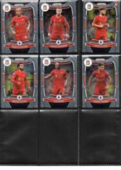 Liverpool 2021-22 Panini Prizm Premier League team set page 2 showing card fronts