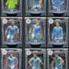 Manchester City 2021-22 Panini Prizm Premier League team set page 1 showing card fronts