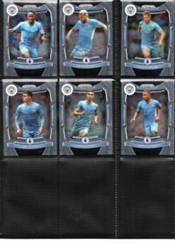 2021-22 EPL Panini Prizm Manchester City trading cards page 2 front view