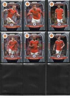 Manchester United 2021-22 Panini Prizm Premier League team set page 2 showing card fronts
