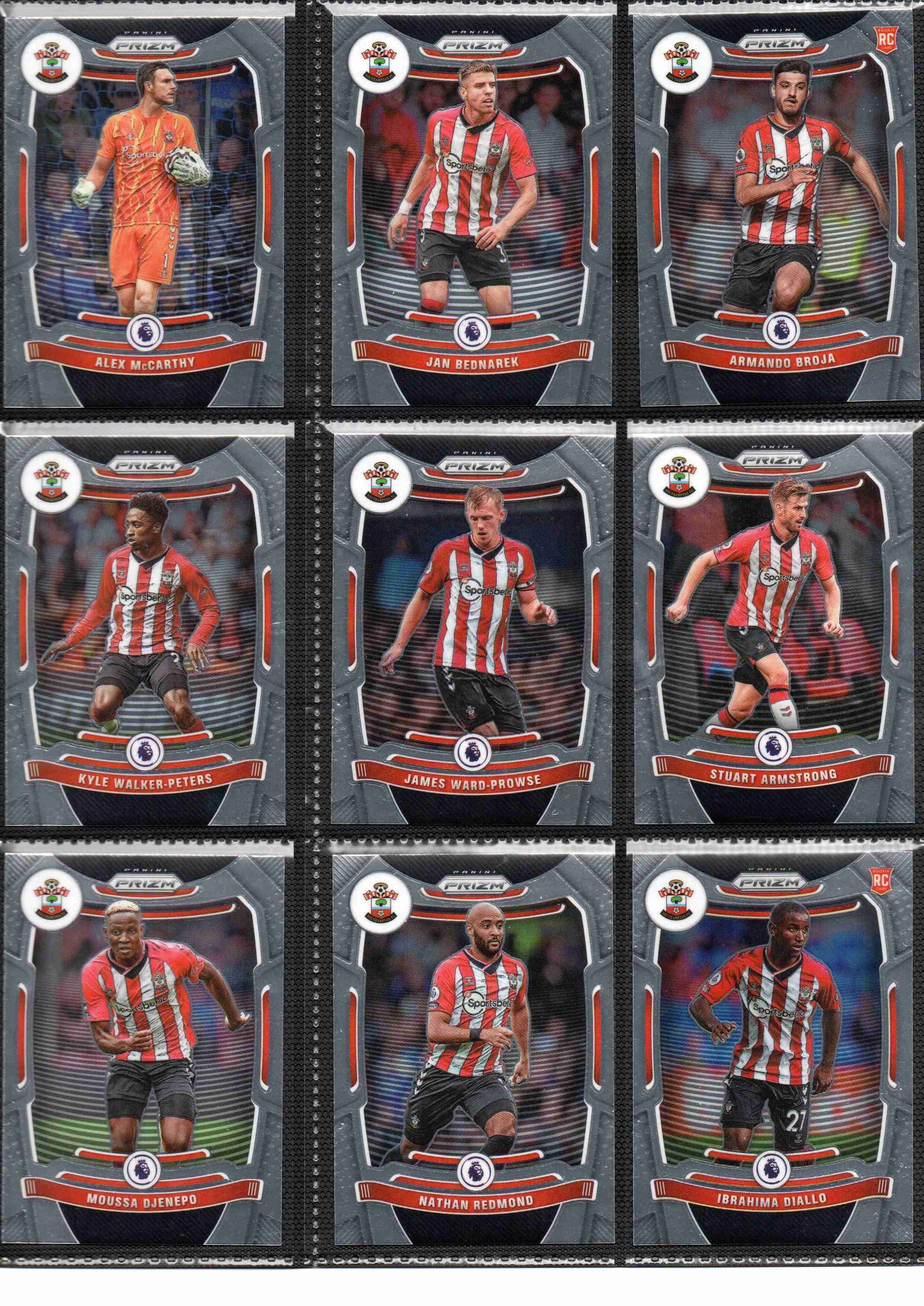 2021-22-EPL-Panini-Prizm-Team-Sets-Southampton-1 front