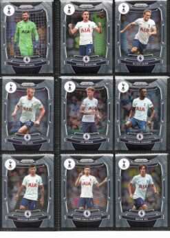 Tottenham Hotspur 2021-22 Panini Prizm Premier League team set page 1 showing card fronts