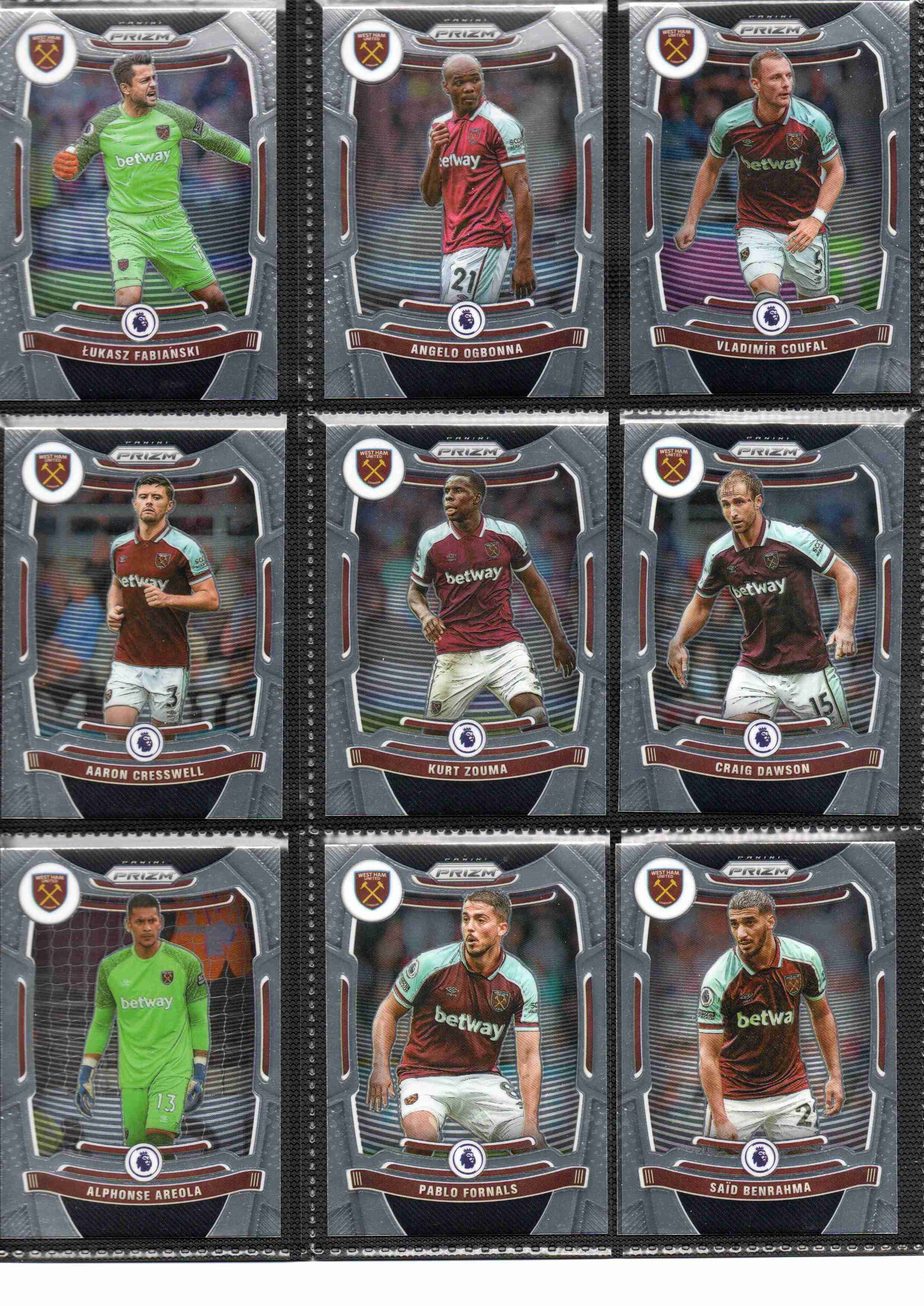 2021-22-EPL-Panini-Prizm-Team-Sets-West-Ham-United-1 front