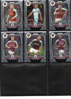 West Ham United 2021-22 Panini Prizm Premier League team set page 2 showing card fronts