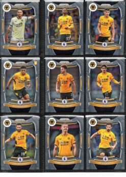 Wolverhampton Wanderers 2021-22 Panini Prizm Premier League team set page 1 showing card fronts