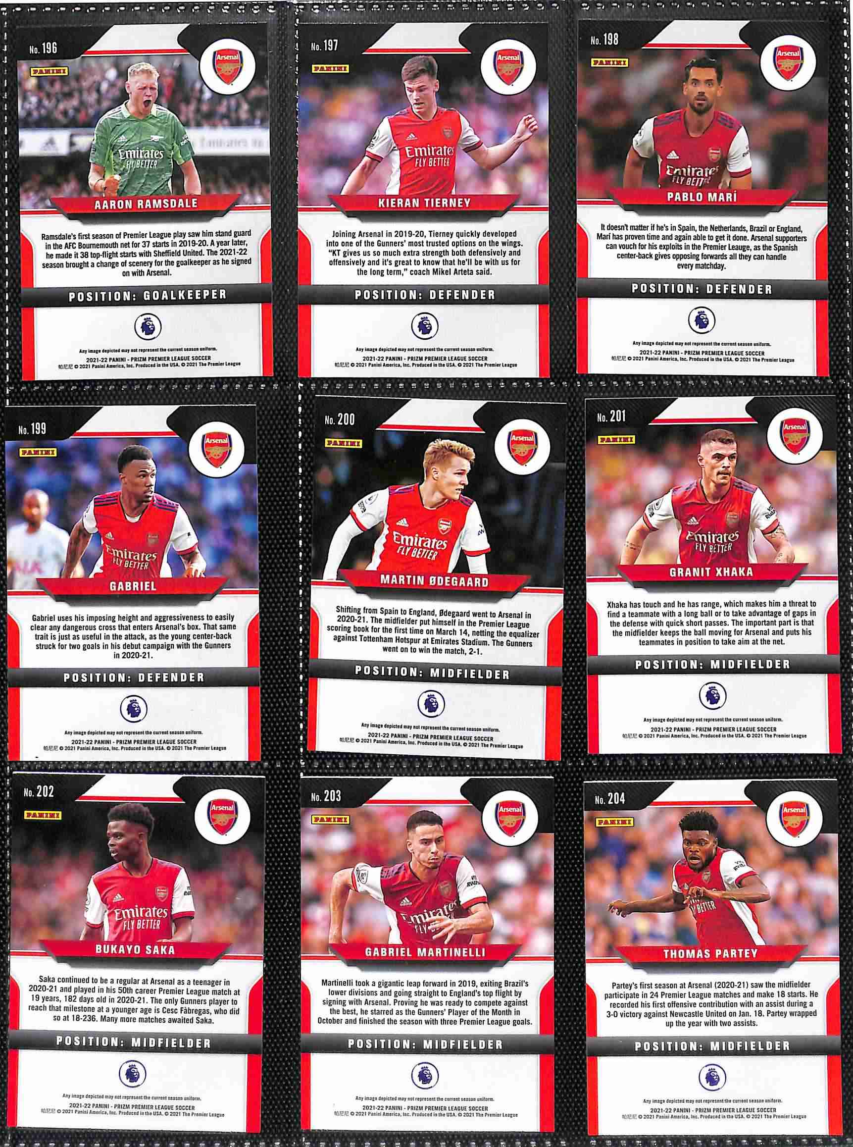 2021-22-EPL-Panini-Prizm-Team-Sets-Arsenal-1 back
