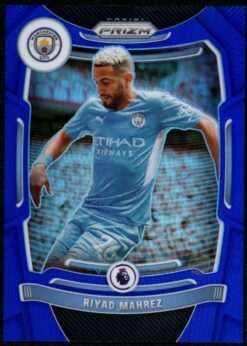 2021-22 Panini Prizm Premier League Blue Prizm Card 11 Riyad Mahrez 146/340