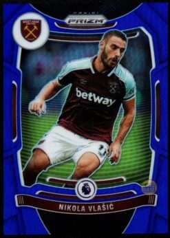 2021-22 Panini Prizm Premier League Blue Prizm Card 239 Nikola Vlasic 129/340
