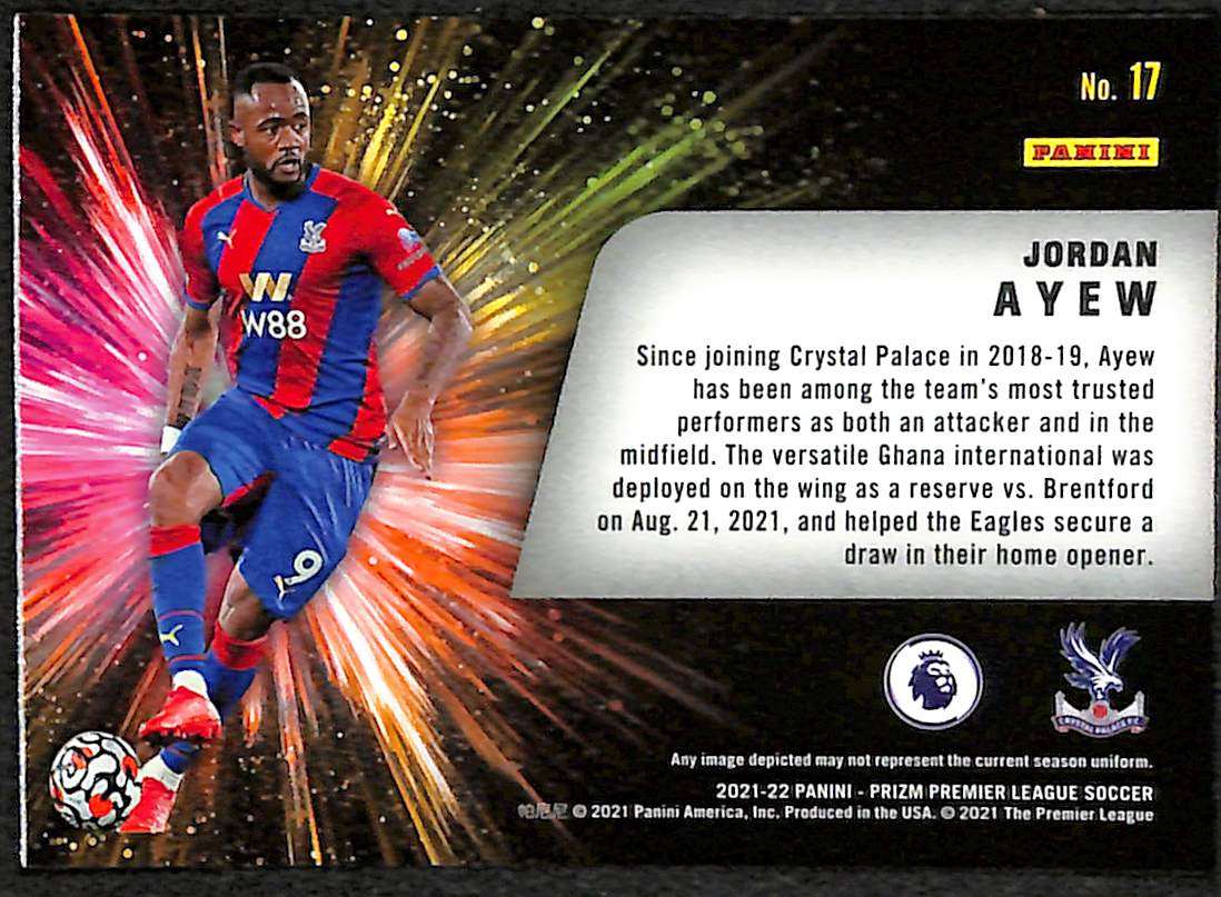 2021-22 Panini Prizm EPL Fireworks 17 Jordan Ayew - Image 3