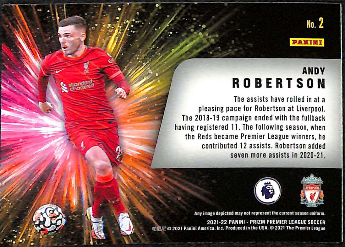 2021-22 Panini Prizm EPL Fireworks 2 Andy Robertson - Image 3