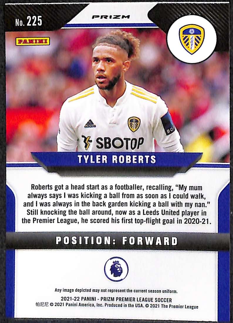 2021-22 Panini Prizm Premier League Green Wave Card 225 Tyler Roberts - Image 2