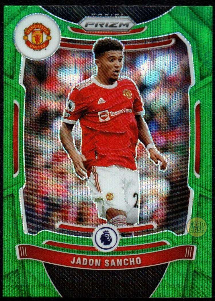 2021-22 Panini Prizm Premier League Green Wave Card 277 Jadon Sancho