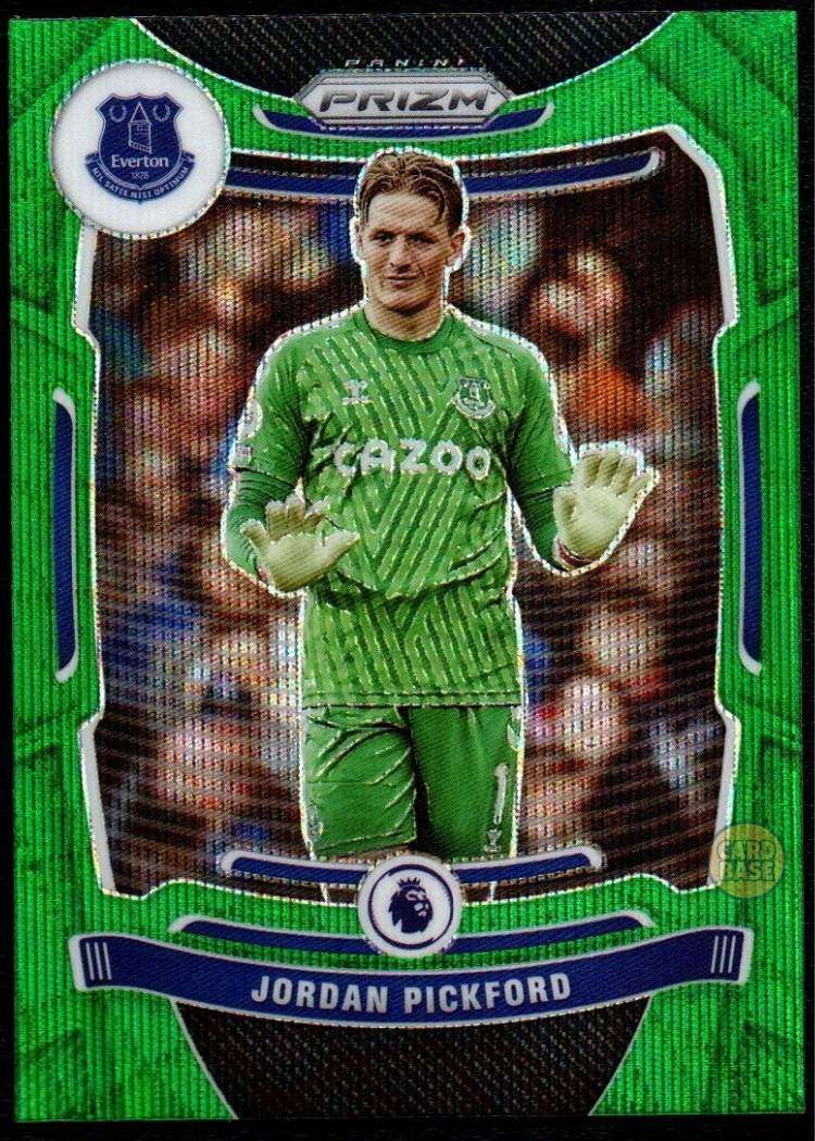 2021-22 Panini Prizm Premier League Green Wave Card 91 Jordan Pickford