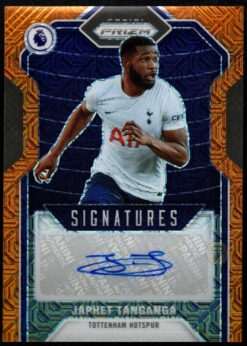 2021-22 Panini Prizm Premier League Japhet Tanganga Orange Mojo Auto Card S-JTN