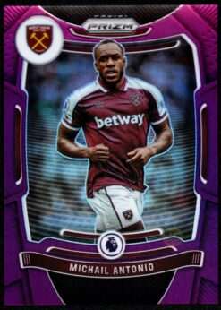 2021-22 Panini Prizm EPL Purple Prizm Card 240 Michail Antonio 33/99