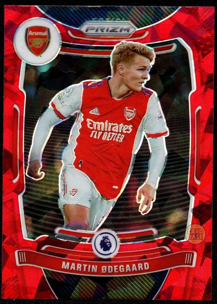 2021-22 Panini Prizm Premier League Red Ice Card 200 Martin Odegaard