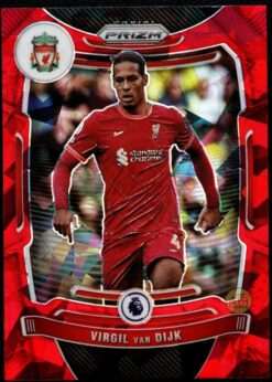 2021-22 Panini Prizm Premier League Red Ice Card 76 Virgil van Dijk