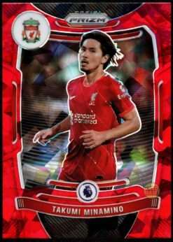 2021-22 Panini Prizm Premier League Red Ice Card 81 Takumi Minamino
