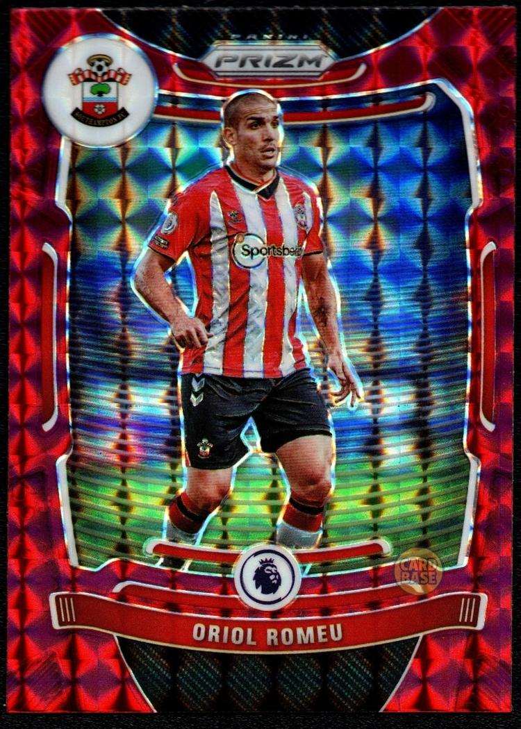 2021-22 Panini Prizm Premier League Red Mosaic Prizm Card 116 Oriol Romeu