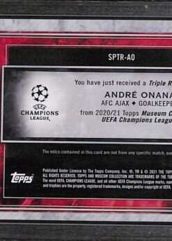 Topps Museum Patch #SPTR-AO Andre Onana 26 of 75 MGC 9 back