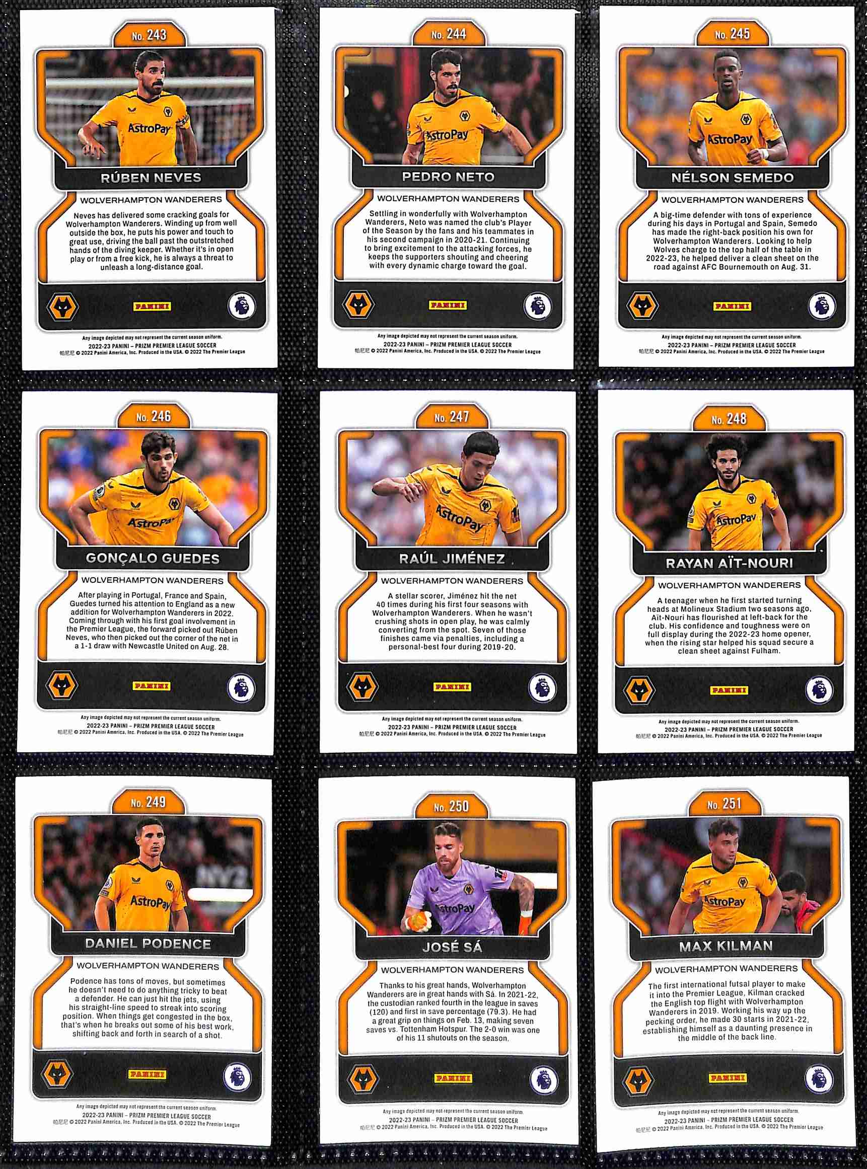 Wolverhampton Wanderers 2022–23 Panini Prizm Team Set - Image 3