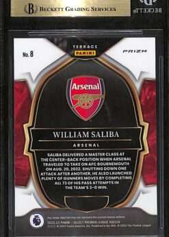 Panini Select EPL Red #8 William Saliba BGS 95 Rookie back