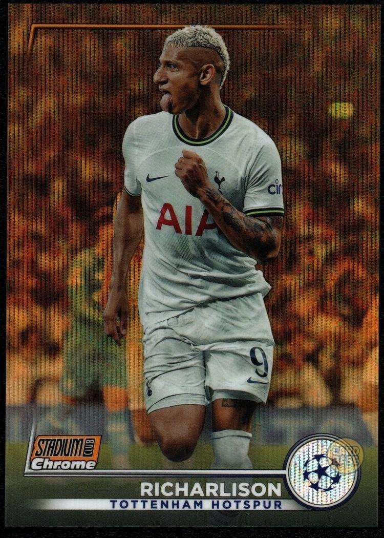 2022-23 Topps Stadium Club Chrome UEFA Richarlison #4 Orange Wave 4/25