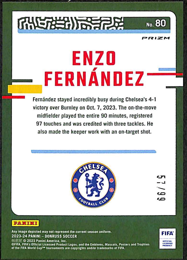 2023-24 Panini Donruss Optic Blue #80 Enzo Fernandez 57/99 - Image 2