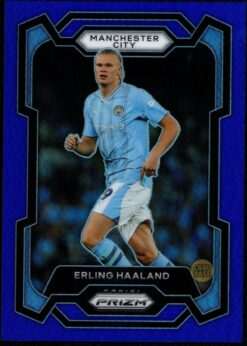 2023-24 Panini Prizm EPL Blue Prizm Card 3 Erling Haaland 184/299