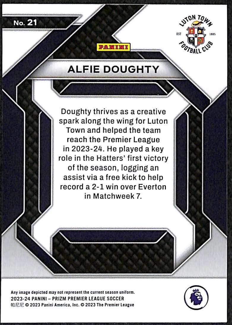 2023-24 Panini Prizm Premier League Emergent Insert Card 21 Alfie Doughty Rookie - Image 2