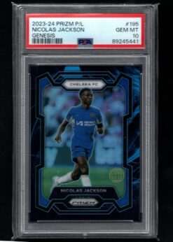 2023-24 Panini Prizm Premier League PSA 10 Genesis Case Hit SSP Card 195 Nicolas Jackson