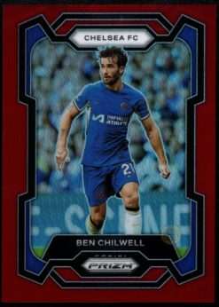 2023-24 Panini Prizm Premier League Red Prizm Card 188 Ben Chilwell 34/199