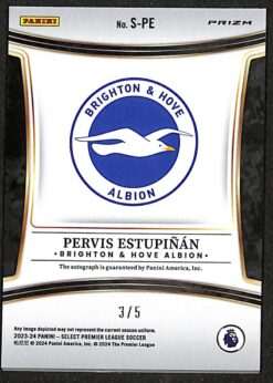 Panini Select Premier League Signatures Green #S-PE Pervis Estupinan Auto 3 of 5 back