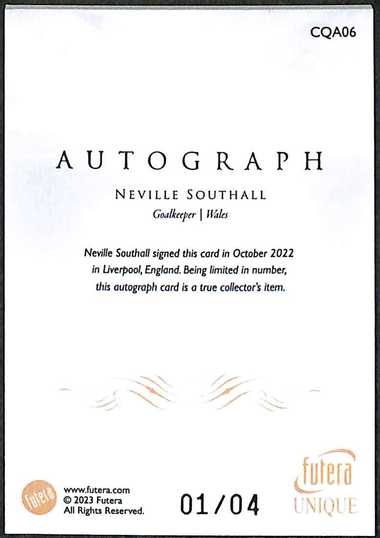 2023 Futera Unique Conquerors #CQA06 Neville Southall 1/4 - Image 2