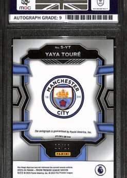 Panini Prizm EPL Gold Auto Prizm #S-YT Yaya Toure 10 of 10 MGC 9 back